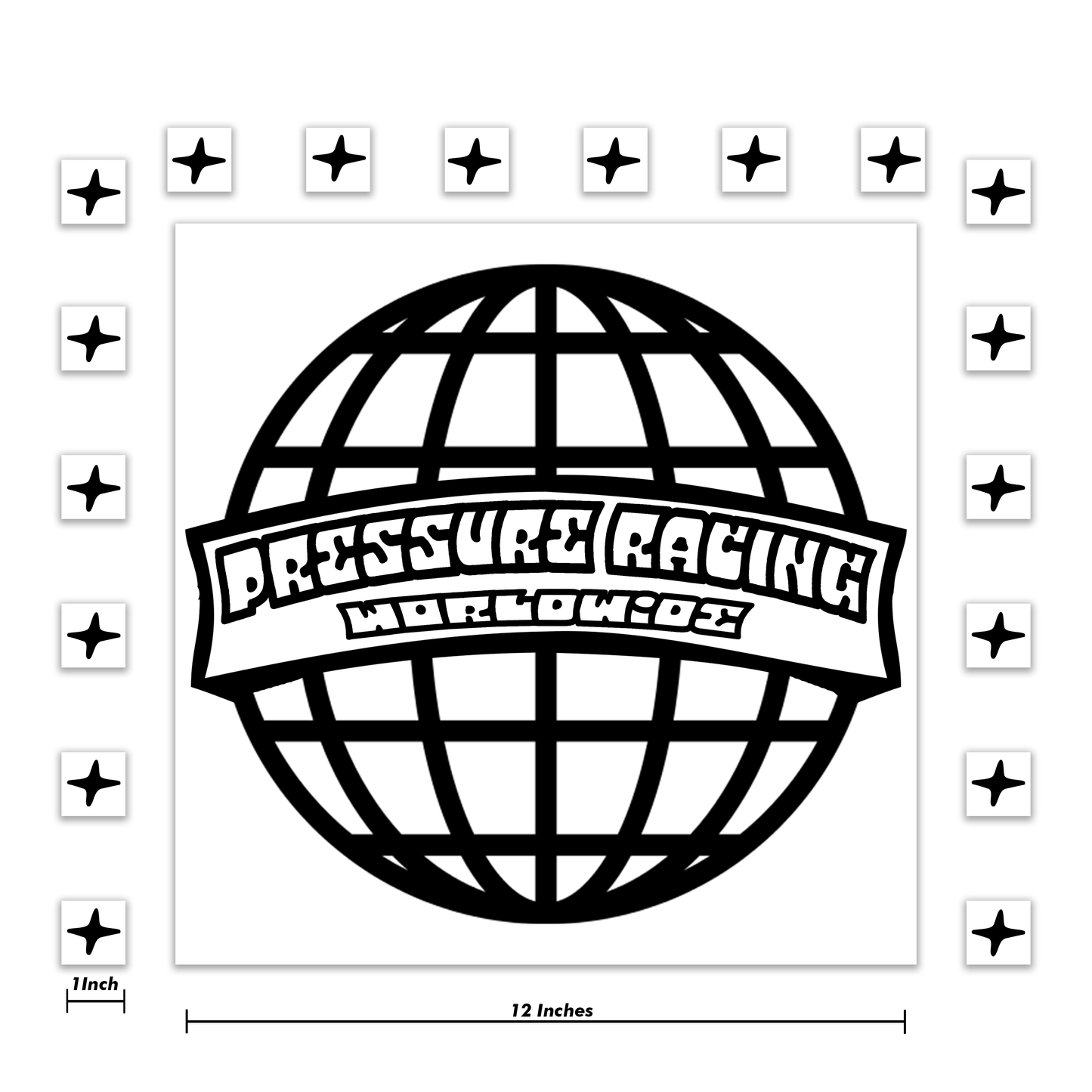 Pressure Racing World Wide Decal 12 Inch