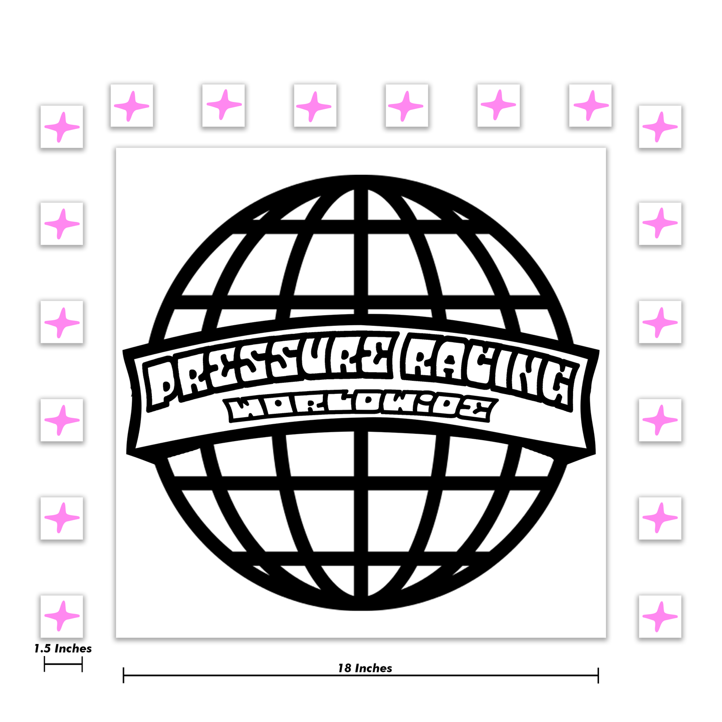 Pressure Racing World Wide Decal 18 Inch