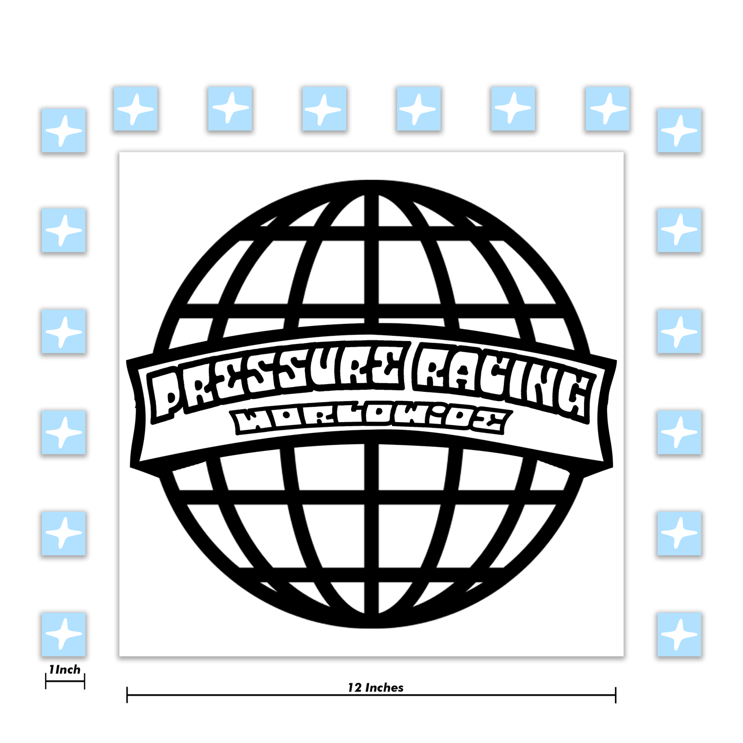 Pressure Racing World Wide Decal 12 Inch