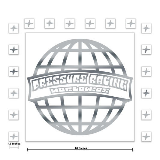 Chrome Pressure Racing World Wide Decal 18 Inch