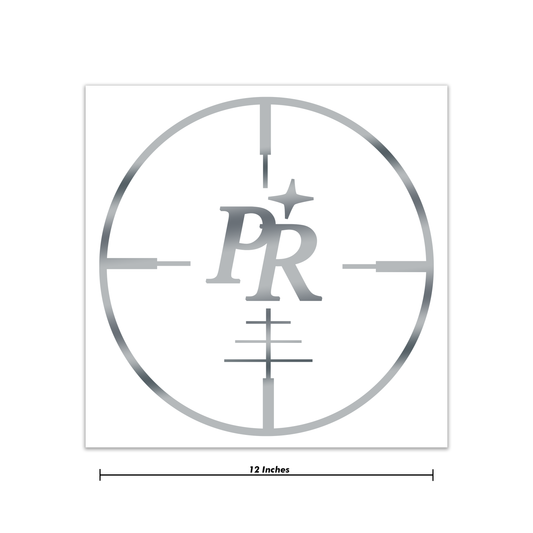 Chrome CrossHair Decal 12 Inch