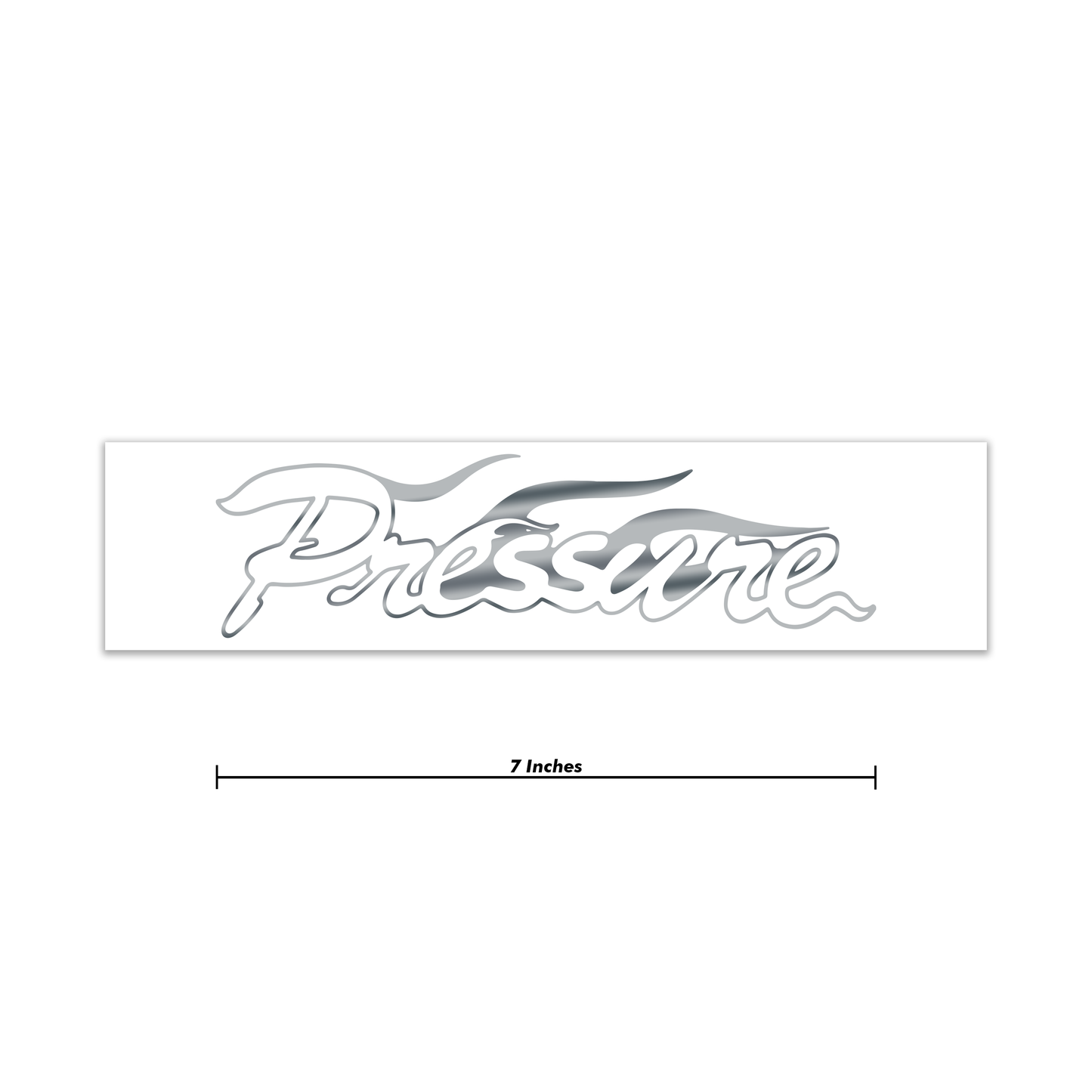 Chrome Pressure Racing Flame Decal 7 Inch
