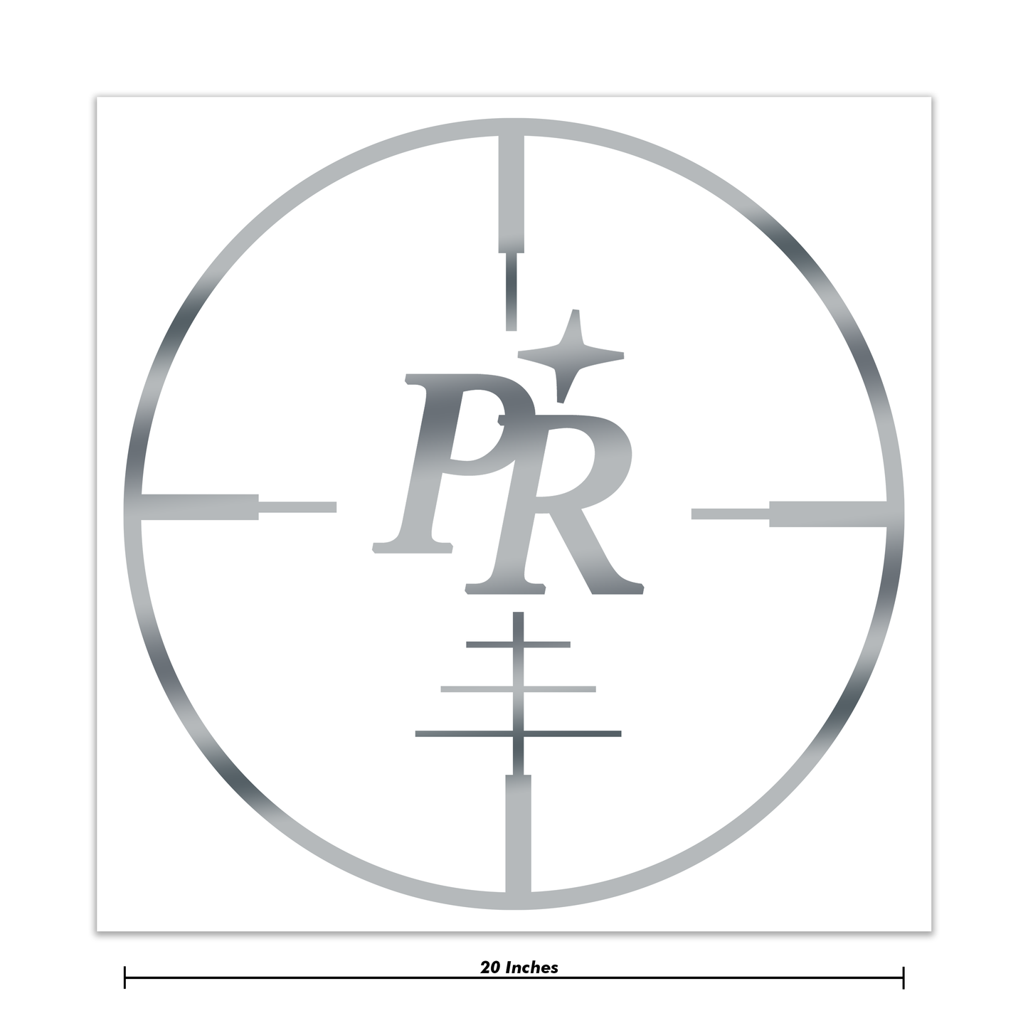 Chrome CrossHair Decal 20 Inch