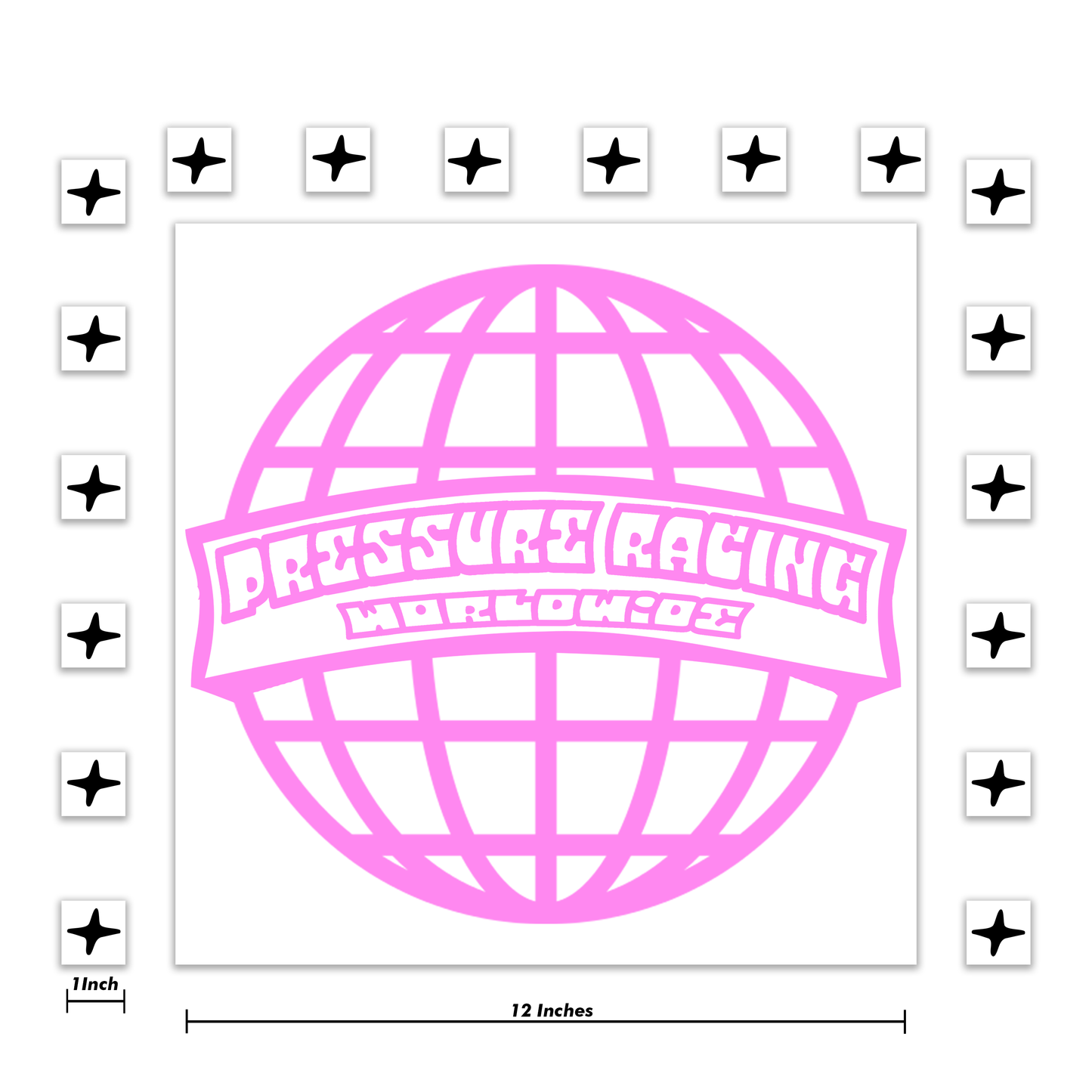 Pressure Racing World Wide Decal 12 Inch