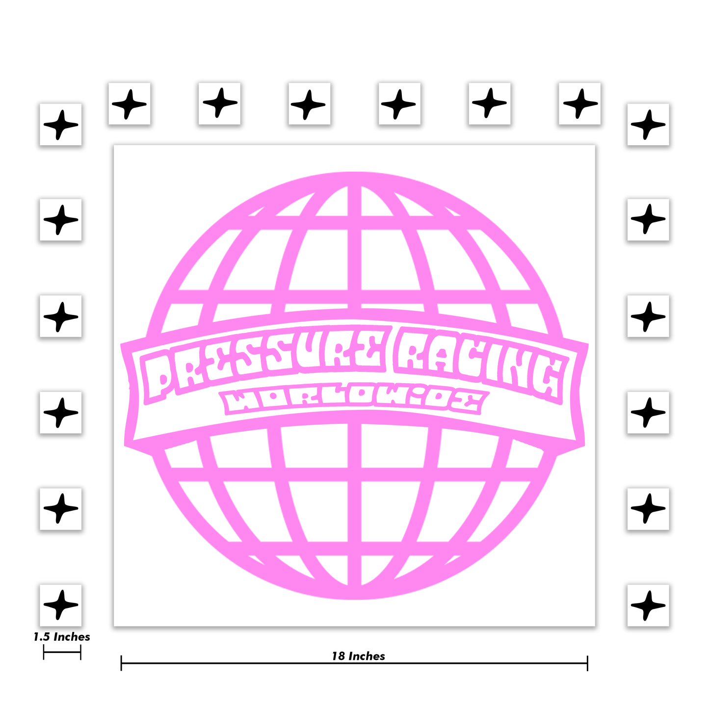 Pressure Racing World Wide Decal 18 Inch