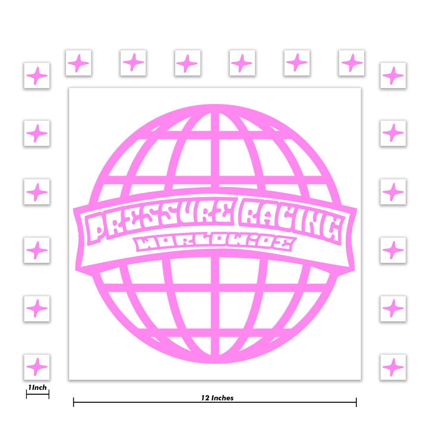 Pressure Racing World Wide Decal 12 Inch