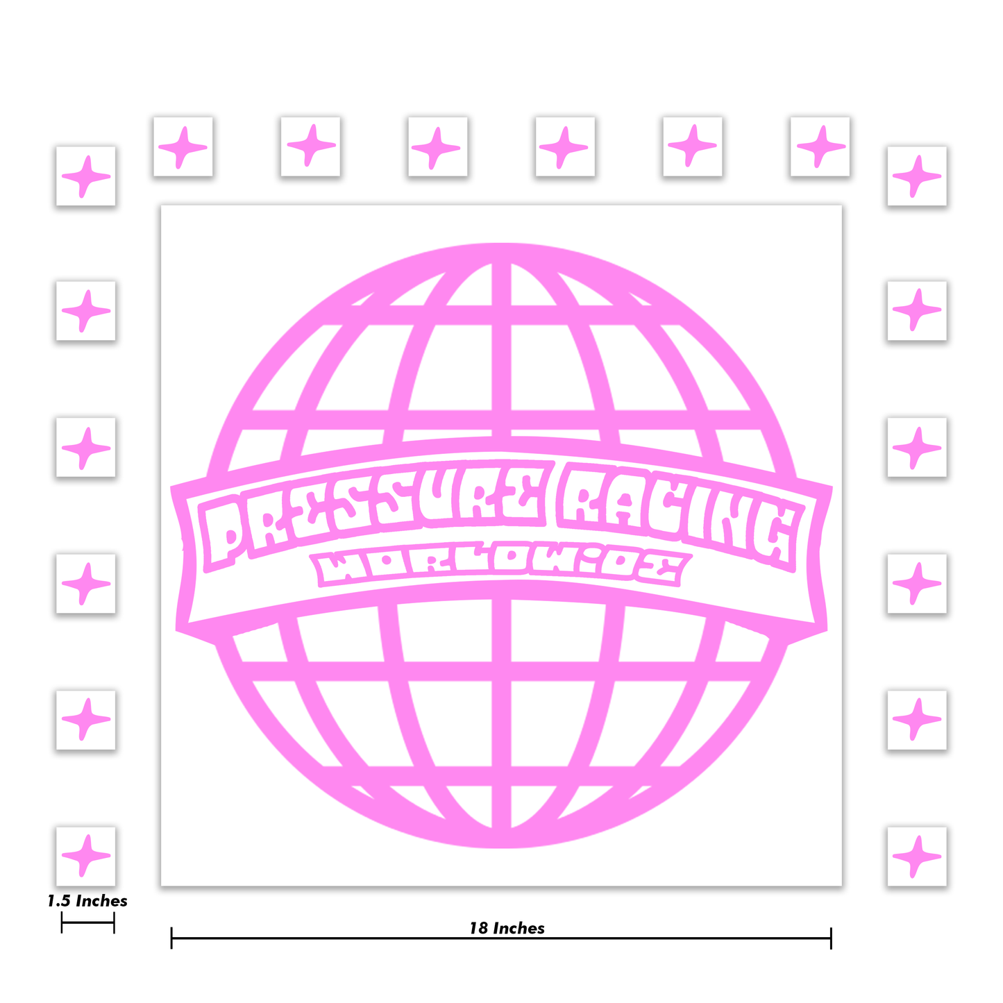 Pressure Racing World Wide Decal 18 Inch