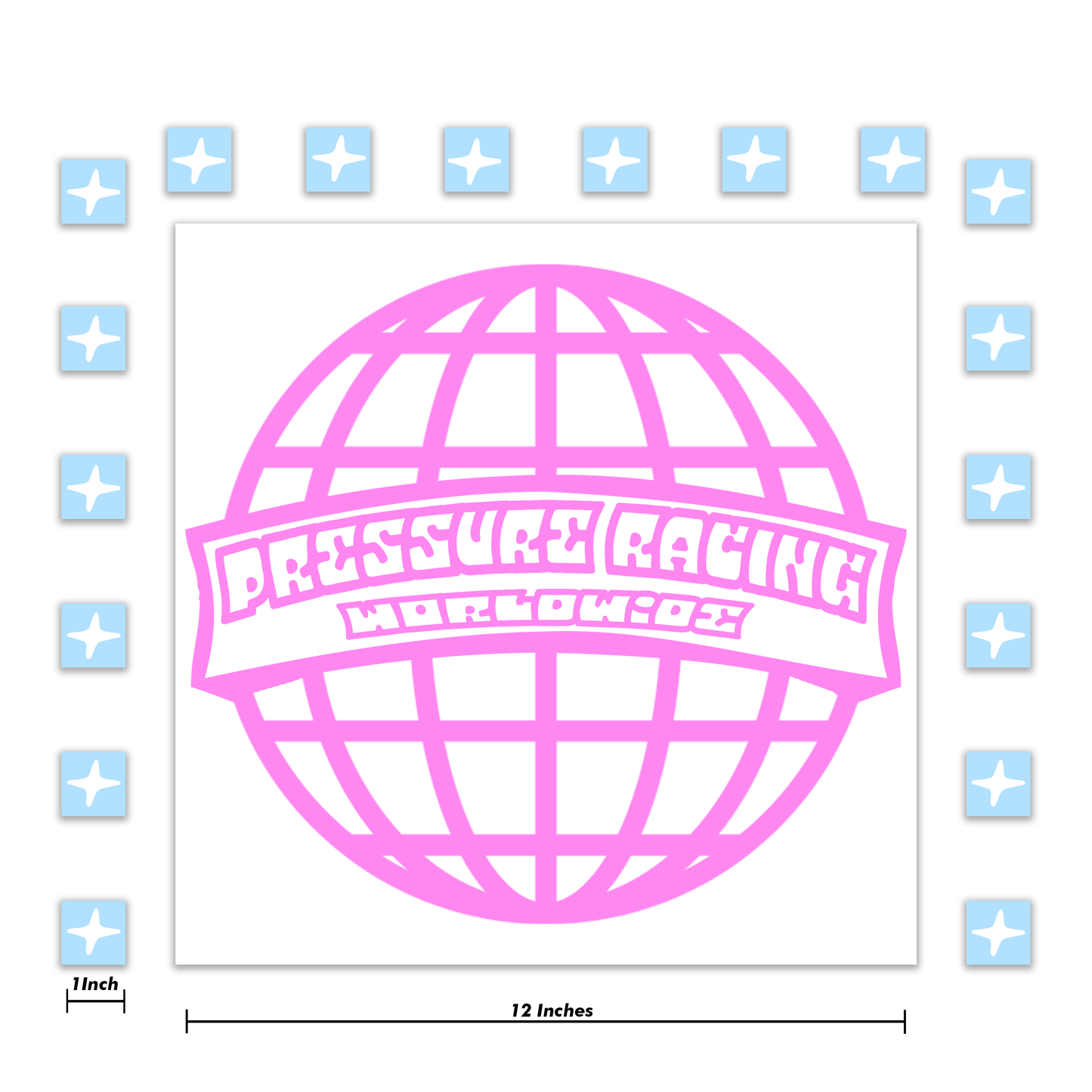Pressure Racing World Wide Decal 12 Inch