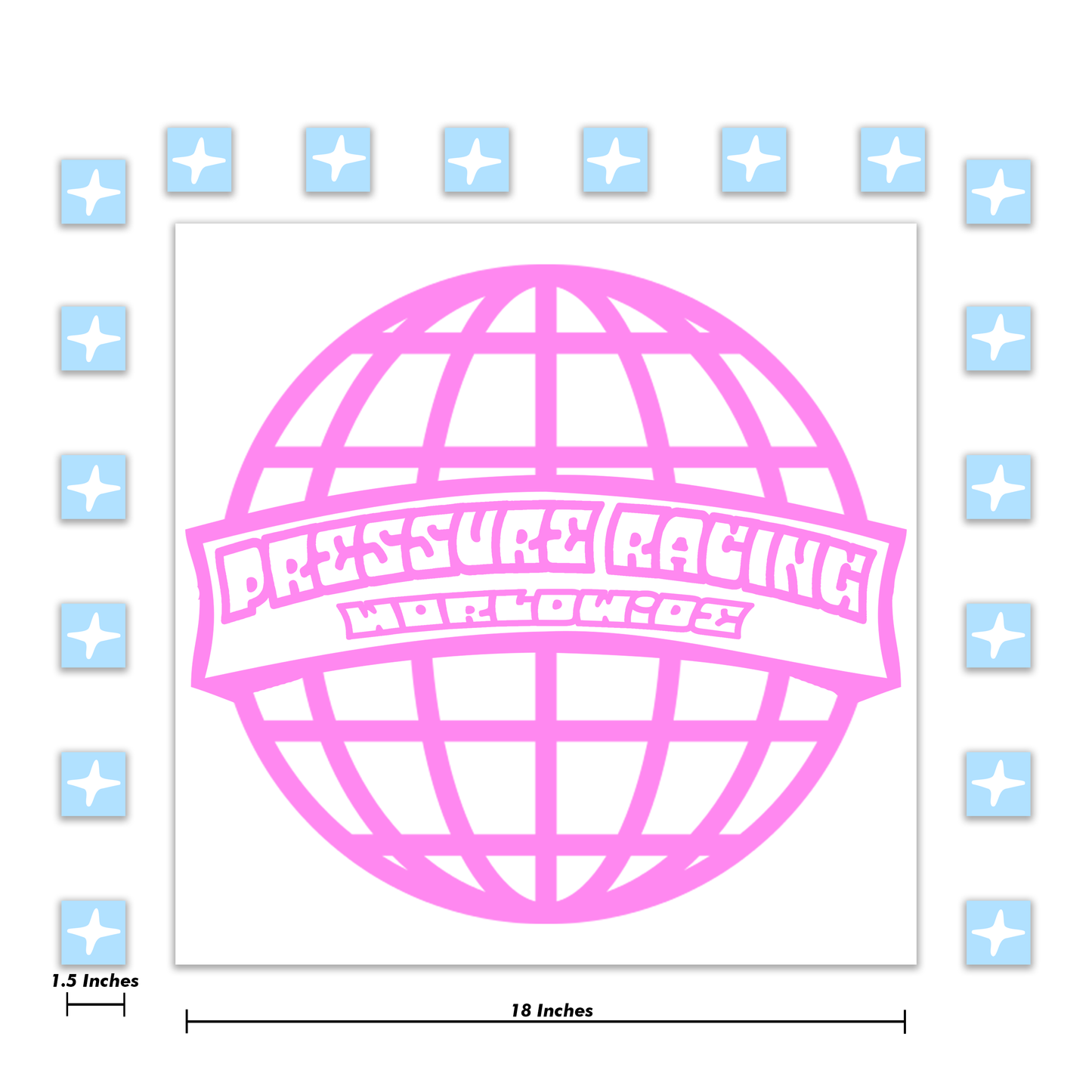 Pressure Racing World Wide Decal 18 Inch