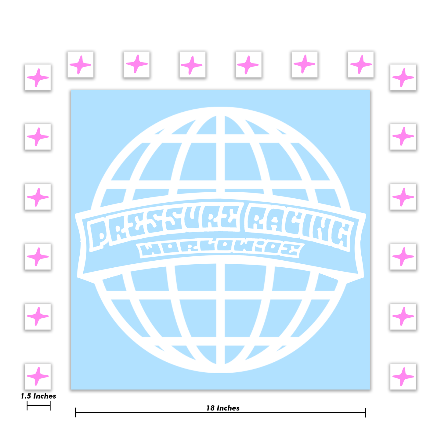 Pressure Racing World Wide Decal 18 Inch