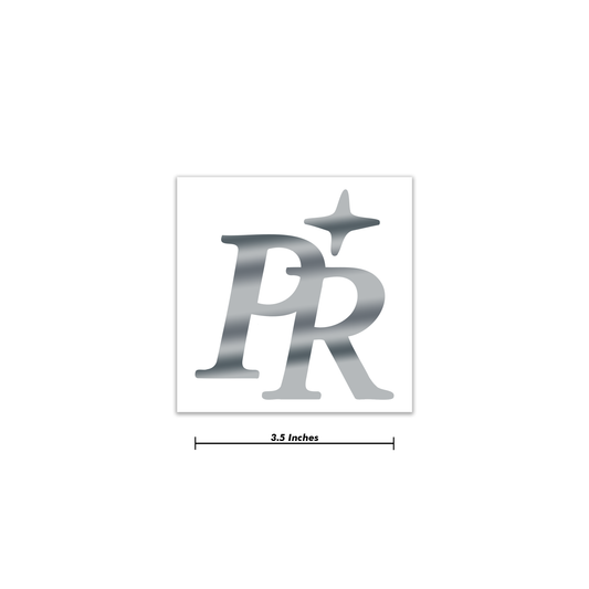 Chrome "PR" Decal 3.5 Inch