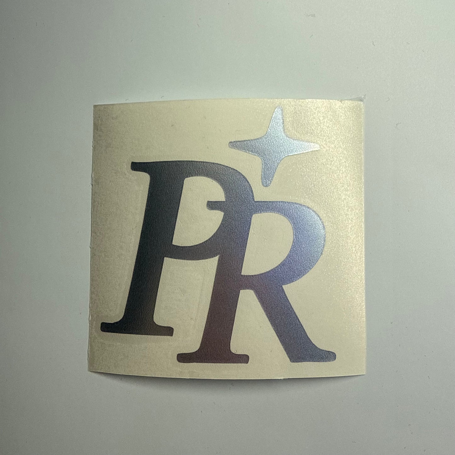 Chrome "PR" Decal 3 Inch