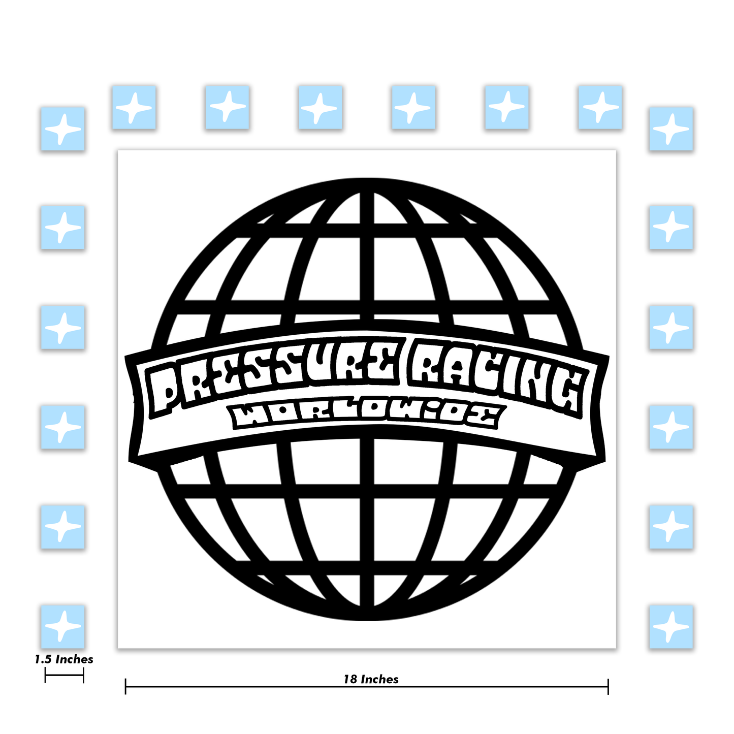 Pressure Racing World Wide Decal 18 Inch