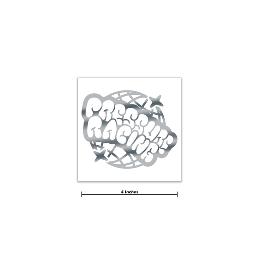 Chrome Pressure Worldwide Bubble Decal 4 Inch