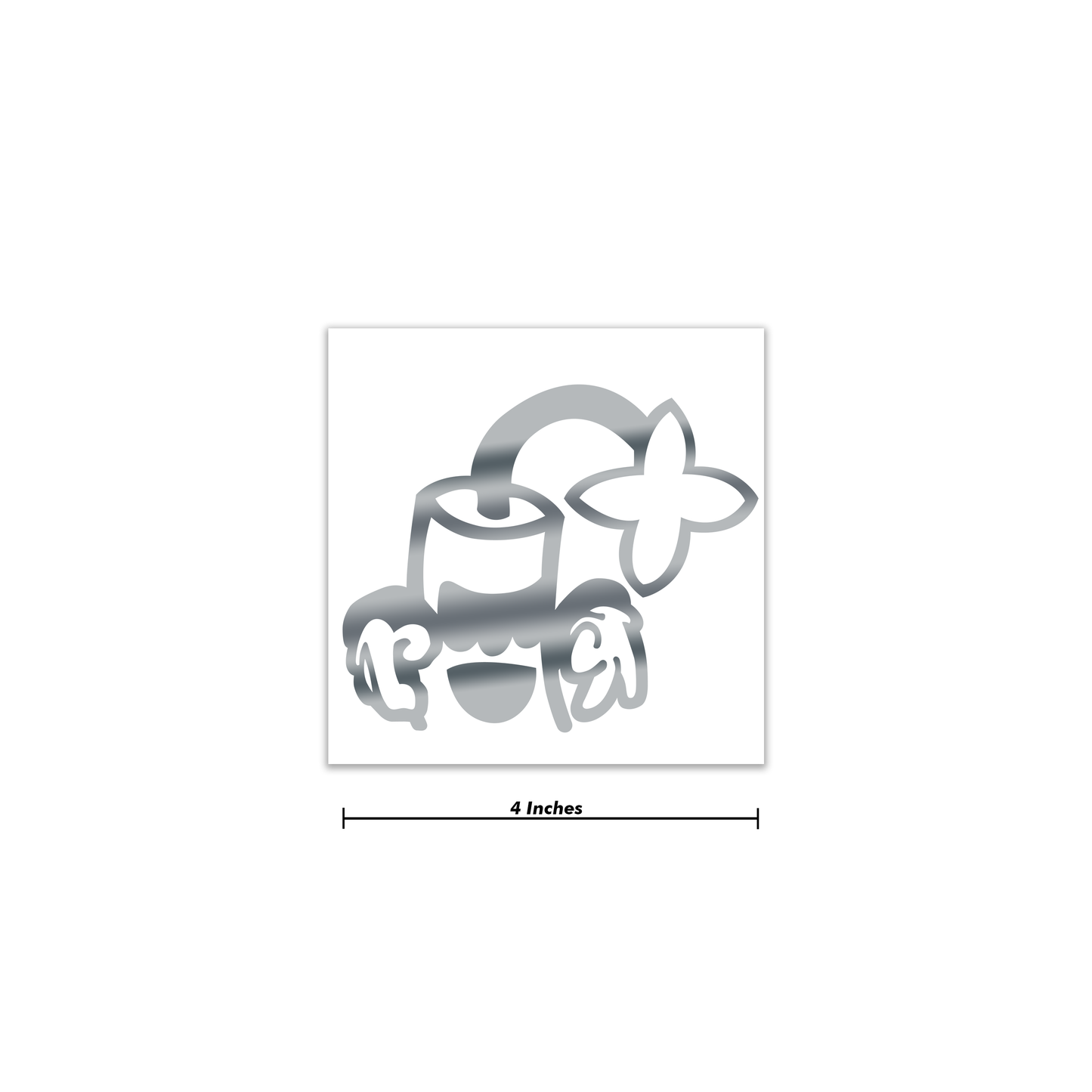 Chrome SOS x PR Decal 4 Inch